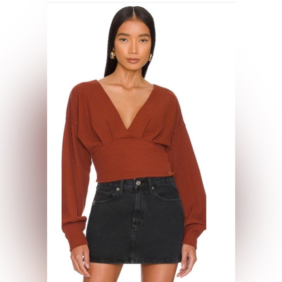 Free People Tops - NWOT Free People All Nighter Tee Cropped Top Red Jasper Women’s Sizes L & M
